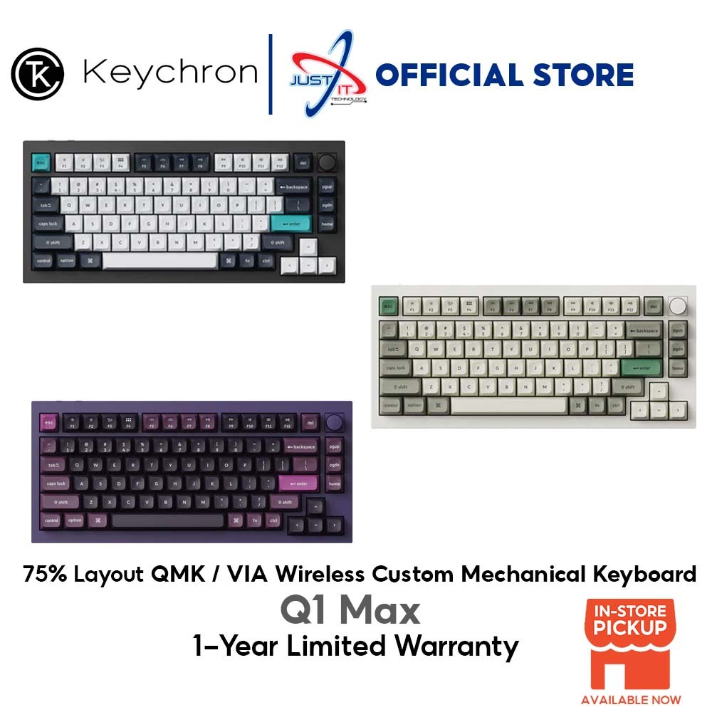 Keychron Q1 Max 75% เค้าโครง QMK/VIA คีย์บอร์ดไร้สายแบบกําหนดเอง