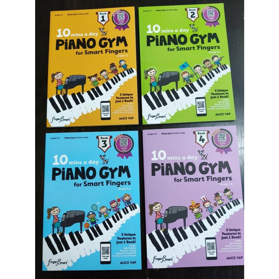 ใหม่10%off/10 นาทีต่อวัน Piano Gym สําหรับ Smart Fingers book 1-4 / Piano Book