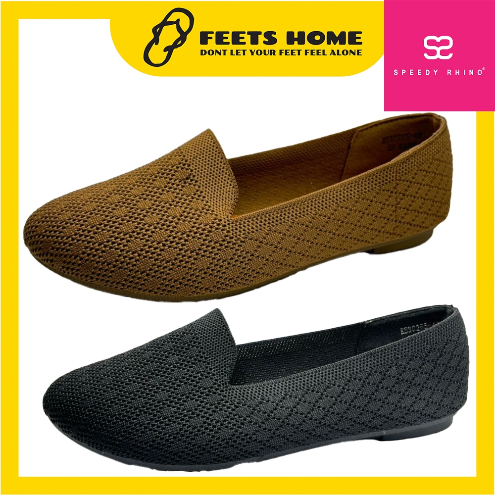 FH X SPEEDY RHINO LADIES FLAT SHOES-R530265-42-สีดํา / KHAKI