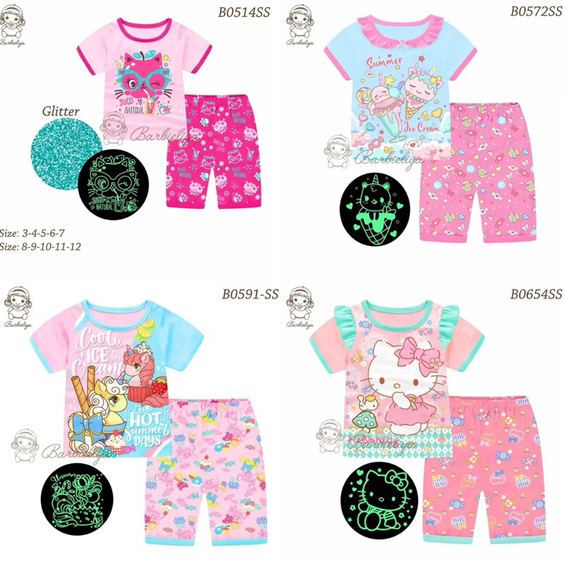 CLEARANCE Barbieliya Glow In The Dark Girl ชุดลําลอง (8/9/10y)