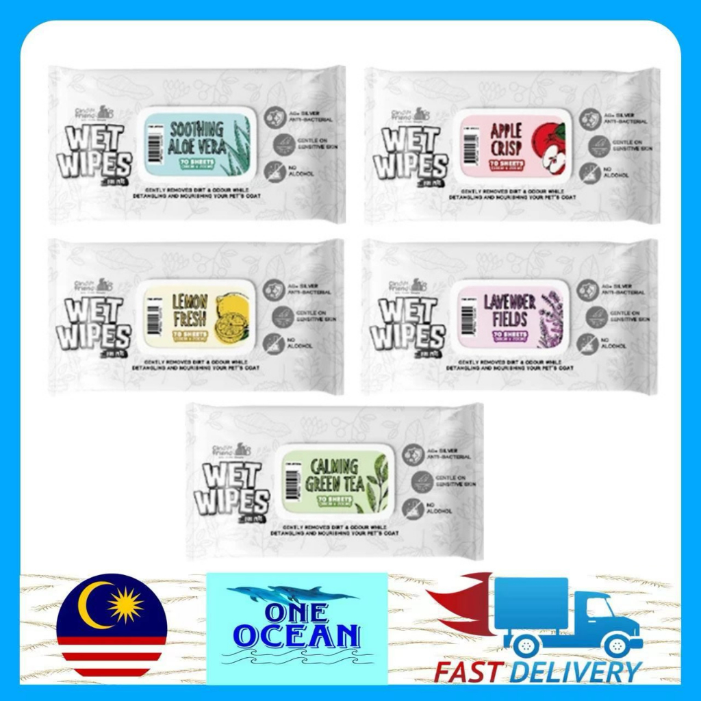 CINDY & FRIENDS DEODORIZING PET WIPES/TISSUE 70SHEETS