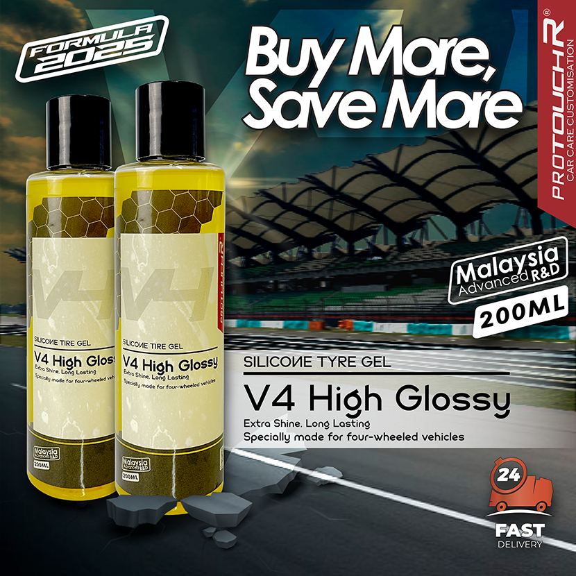 Tyre Wax Silicone 200ml สําหรับ Tyre & Rim Tyre Shine Tyre Wax Super Kilat Pro Kit Tyre Kit