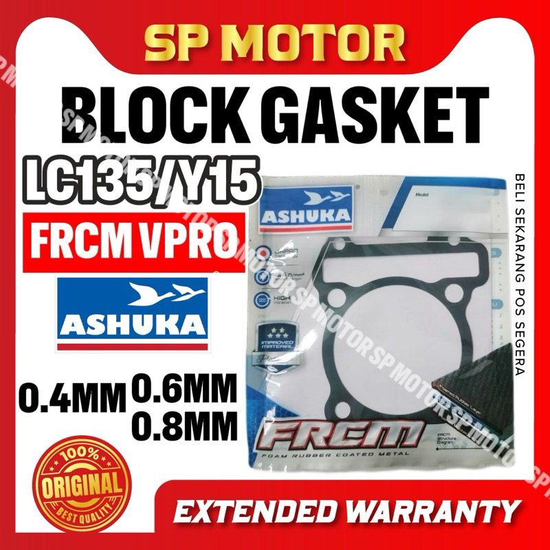 YAMAHA LC135 / Y15 BLOCK GASKET FRCM V PRO VPRO BESI 0.4MM 0.6MM 0.8MM ASHUKA 78MM