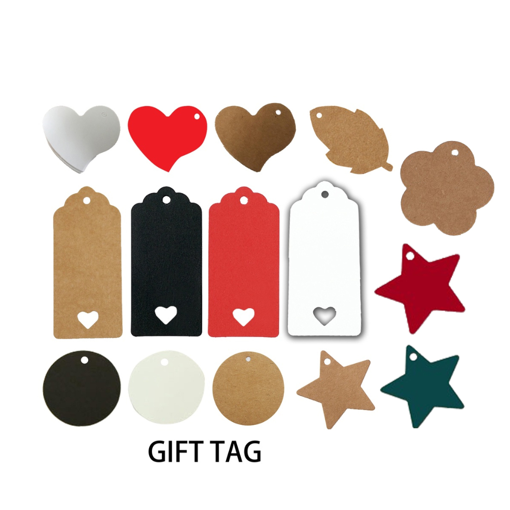 Tag Card Label tag หัวใจ ใบกลม star christmas CNY tag kad raya tag โปร่งใส
