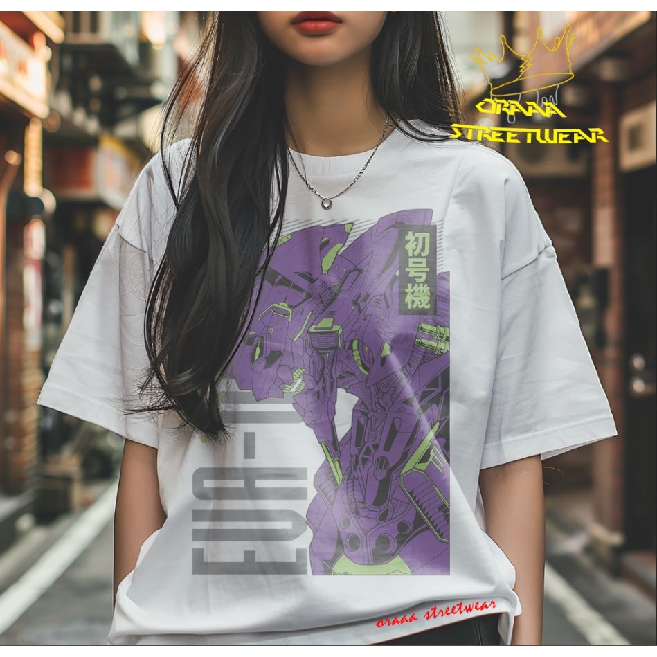 อะนิเมะ Neon Genesis Evangelion Minimalist เสื้อยืดออกแบบ Lelaki Wanita Cotton Men Women TShirt Unis