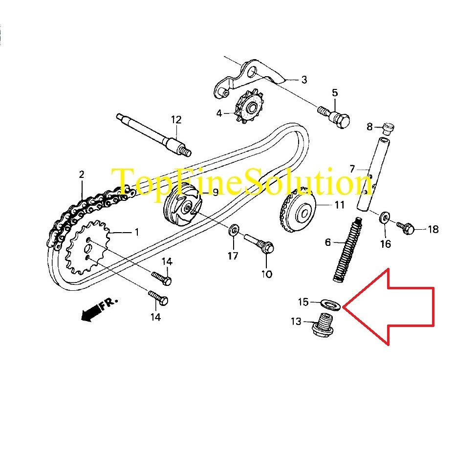 90441-035-000 ซีลเครื่องซักผ้าสกรู Tensioner Timing Chain Honda GBO GBOJ GB6 EX5 Hp/Dream