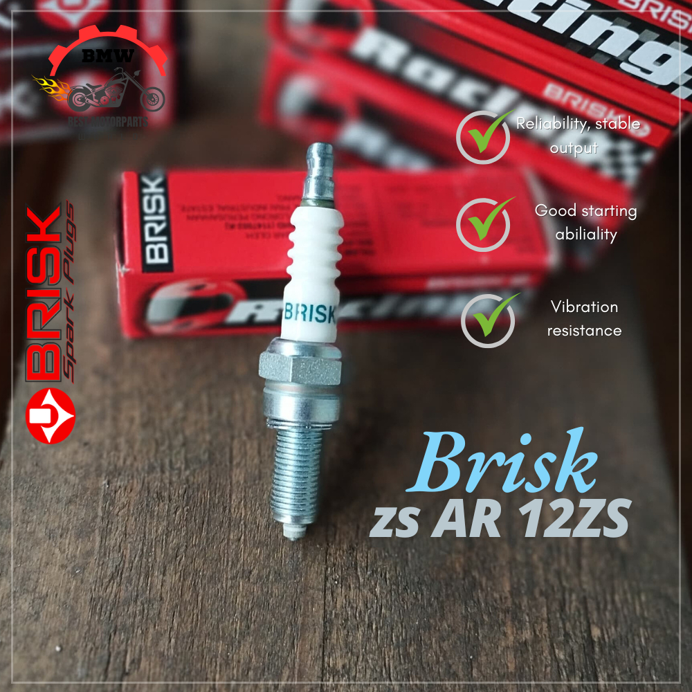 BRISK Spark Plugs PREMIUM ZC / ZS AR12ZS สําหรับ Aprilia RXV 450 Honda RS150R Kawasaki Ninja 250R KT