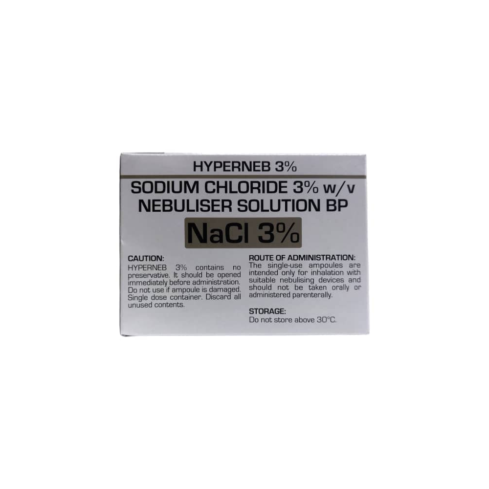 HYPERNEB 3% SODIUM CHLRIDE NEBULISER SOLUTION BP NACL 3% 4ML 20AMPOULES/กล่อง