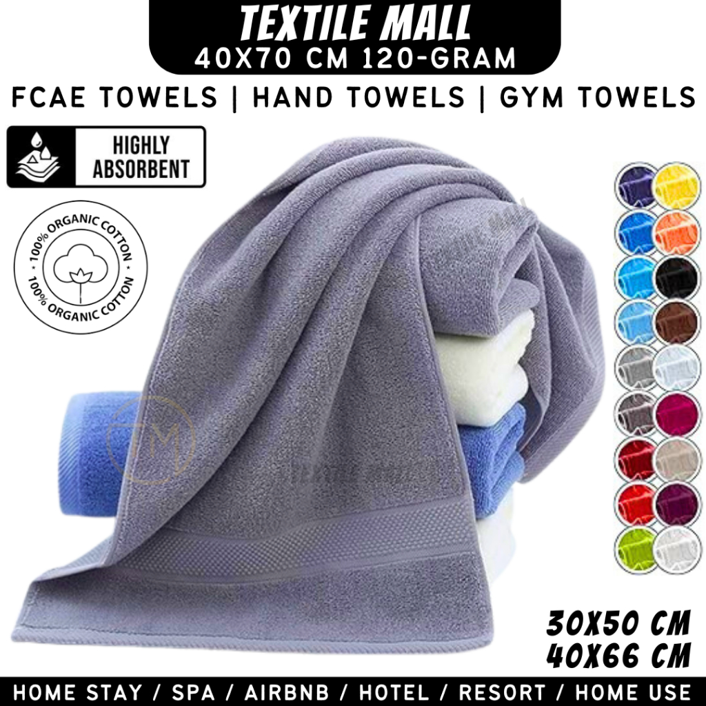 ผ้าเช็ดหน้า 30*50 ซม. / 40*72 ซม. ผ้าฝ้าย 100% Tuala muka tuala - ผ้าเช็ดมือ tuala ผ้าล้างสีขาว 100% Cotton Tuala Putih
