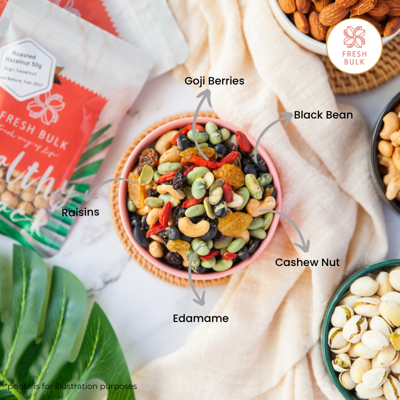 Fresh Bulk Cashew Goji Berry Trail Mix | Nut & Fruit Mix Value Pack | กลูเตนฟรี | จีเอ็มโอฟรี | โซเด