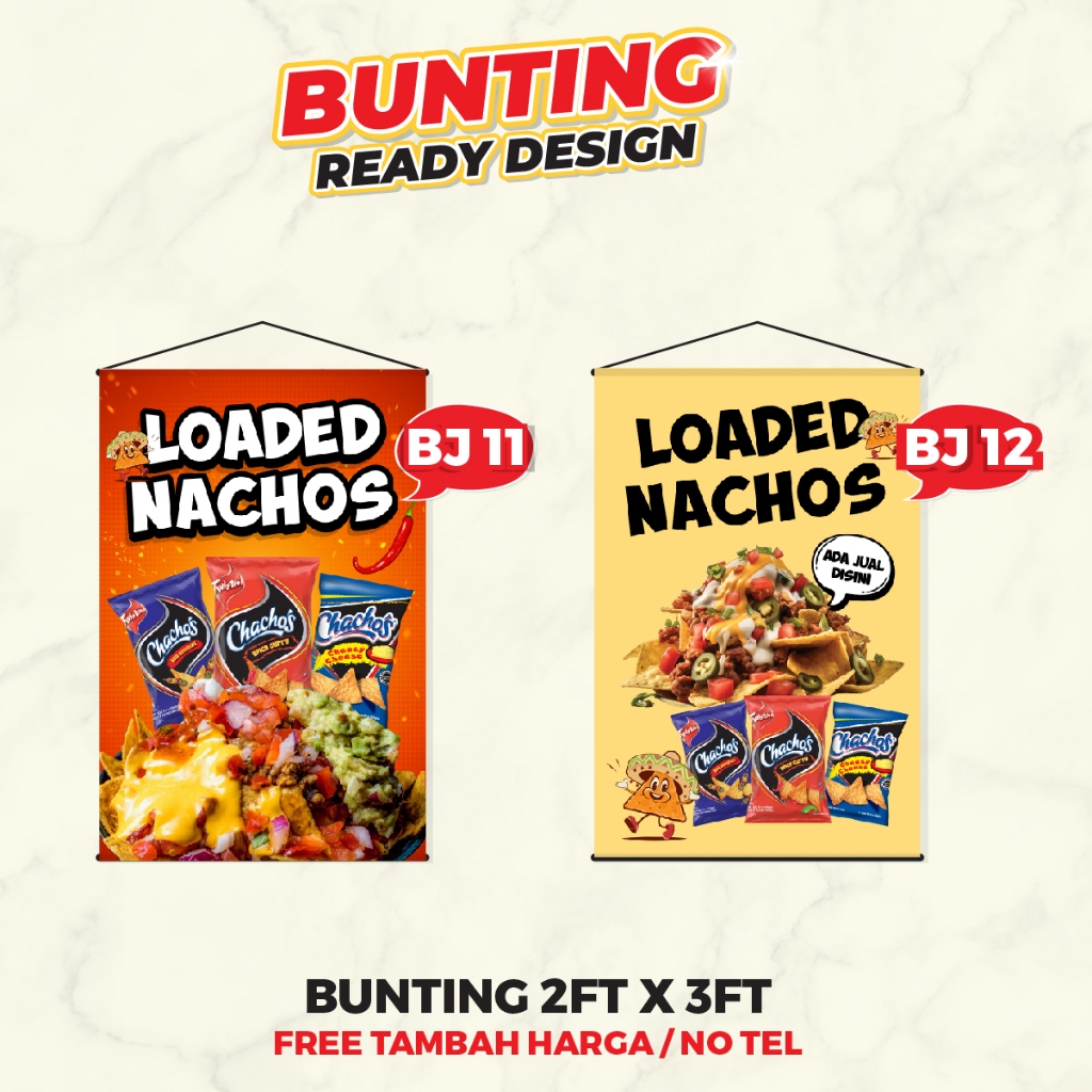 BUNTING LOADED NACHOS / AIS JELLY LIMAU / JELLYBALL / AISKRIM / NAS LAMAK