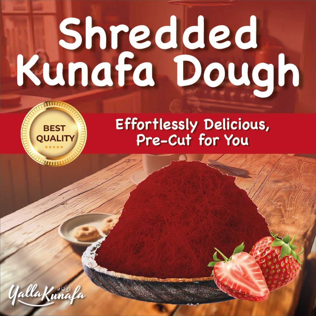 500g / 1 Kg Strawberry Shredded Kunafa Dough Delicious Taste by Yalla Kunafa