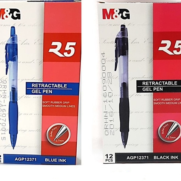 M&G R3/R5 Retractable Gel Pen R3 (0.5mm) / R5 (0.7mm) / ((12PCS-BOX)) เครื่องเขียน