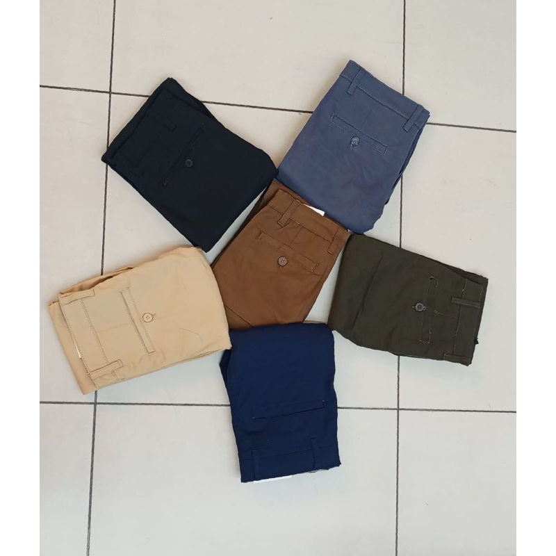 กางเกงขายาวผู้ชาย Casual Men Chino pants Stretchable Slim fit Cotton slack pant