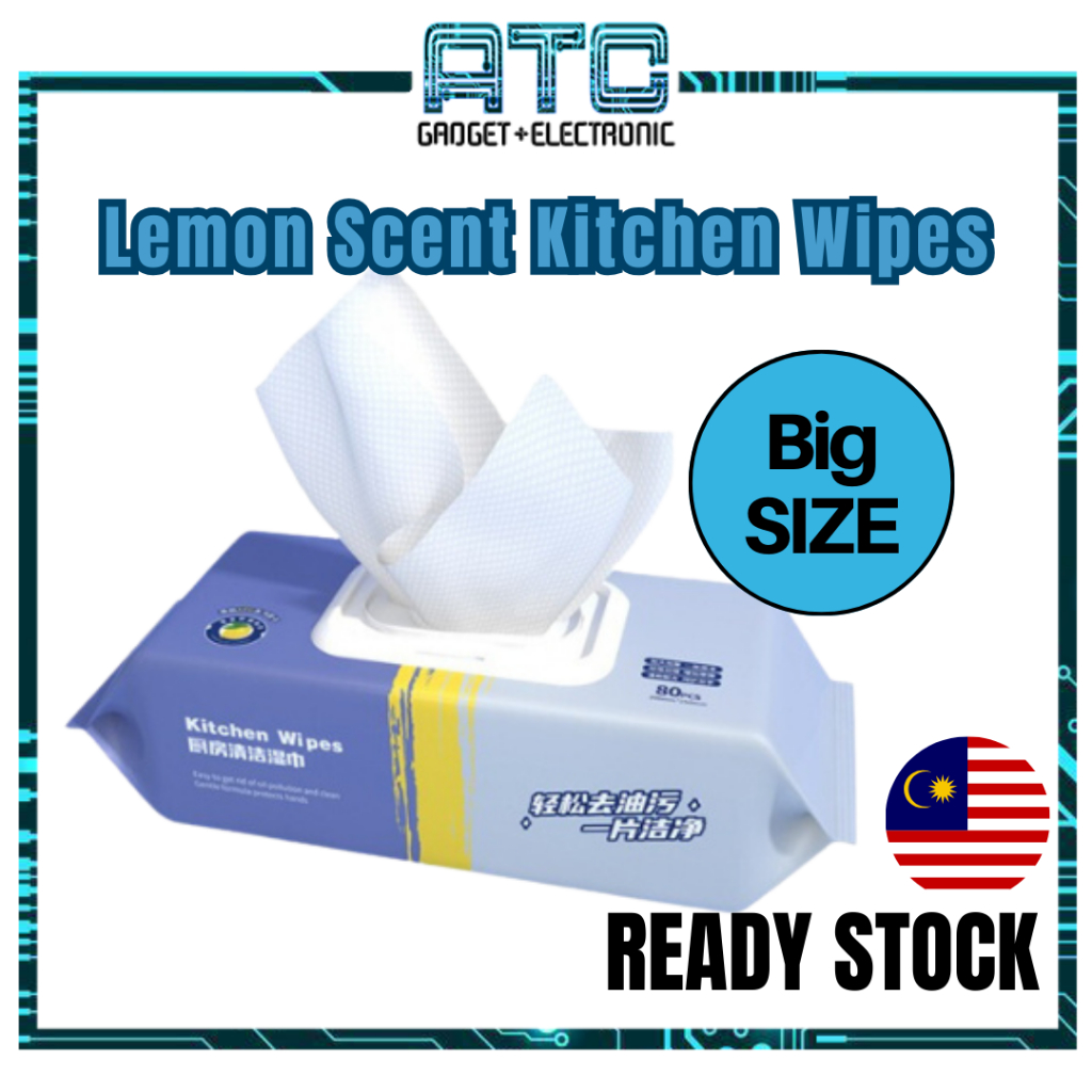 ATC Tisu Basah Dapur Lemon Grease Removal XXL Kitchen Wipes ใหญ่
