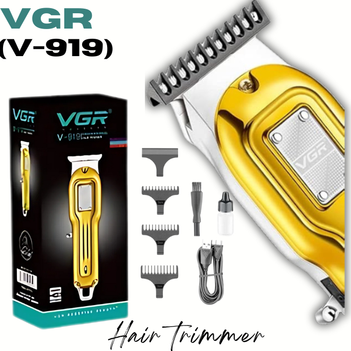 VGR V-919 เครื่องตัดขน T-Blade ระดับมืออาชีพสําหรับผู้ชาย ชาร์จใหม่ได้และสายไฟ/ไร้สาย 100-Minute Run