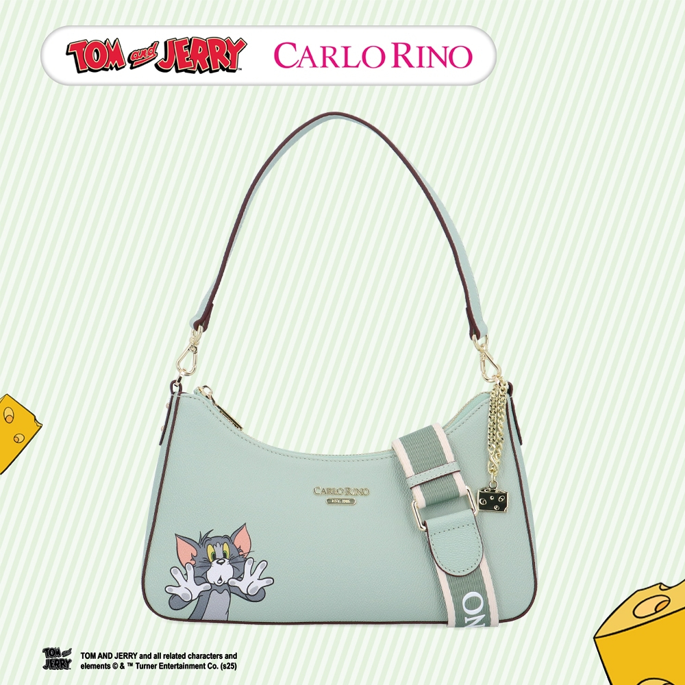 Carlo Rino กระเป๋าสะพายข้าง Tom and Jerry - สีเขียว