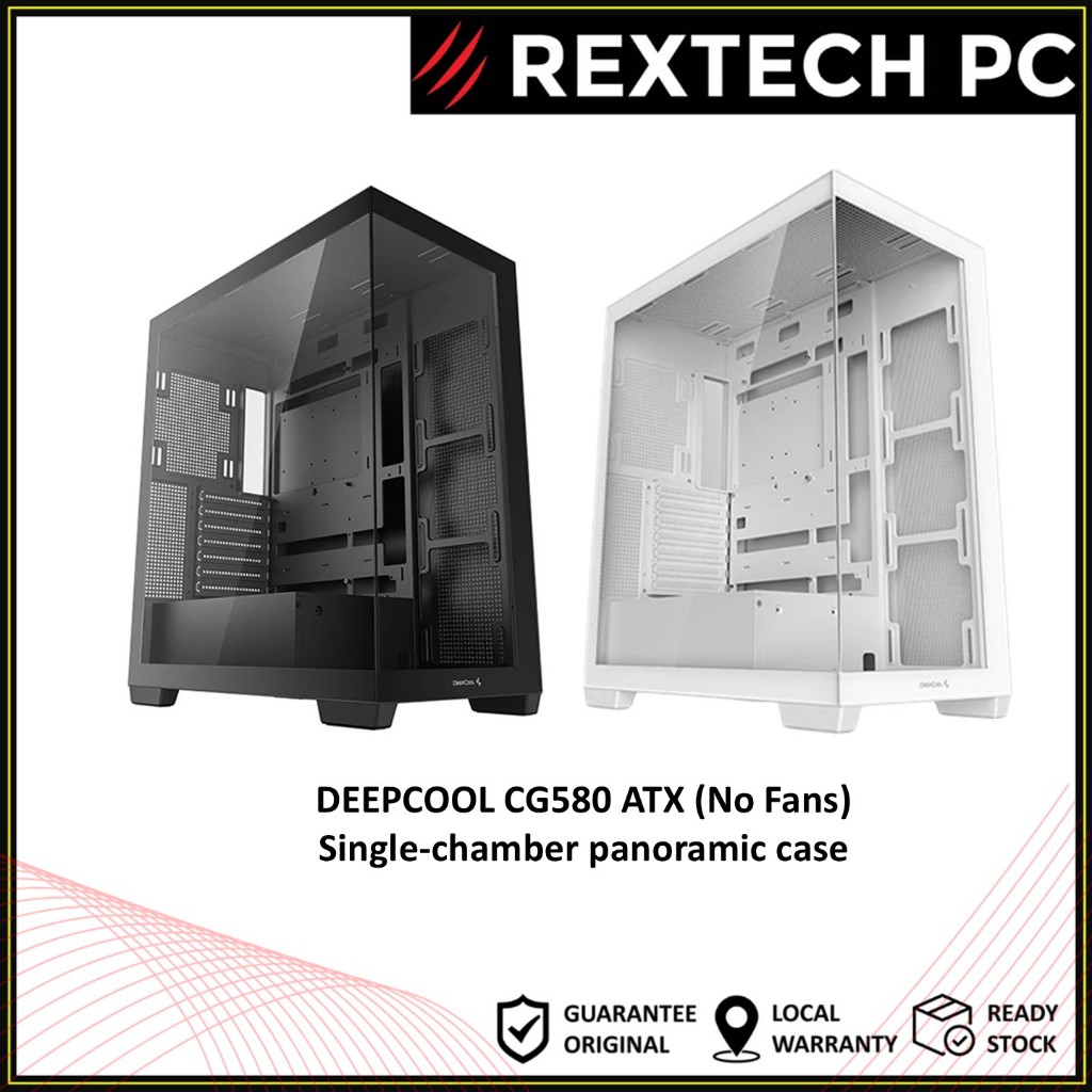 DEEPCOOL CG580 PANAROMIC AQUARIUM ATX Case [BLACK / WHITE] (พัดลมแยกจําหน่าย)