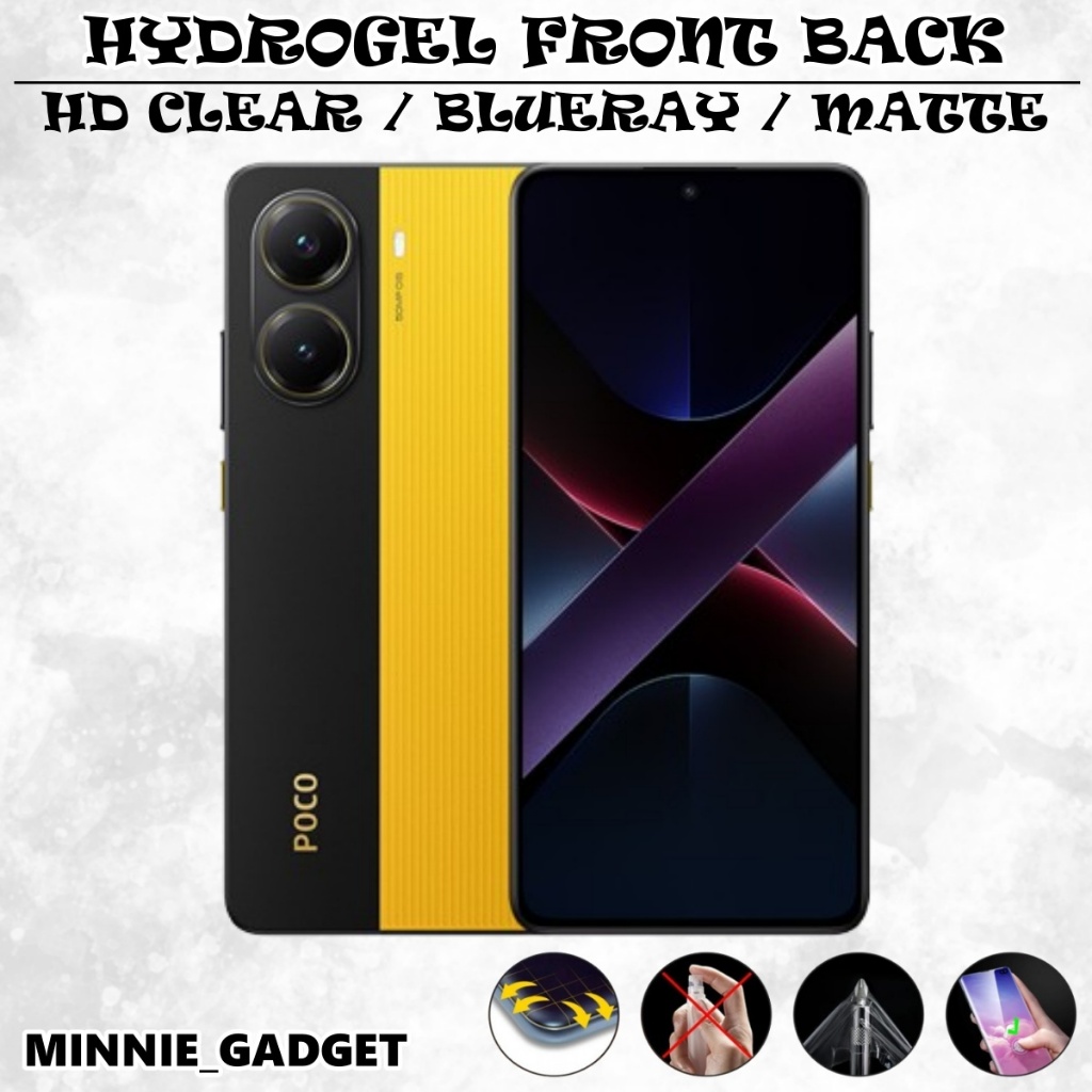 Xiaomi Poco X7 Pro / Poco X6 Pro / Poco X6 Neo / Poco X5 Pro Hydrogel ตัวป้องกันหน้าจอด้านหน้า + ด้า