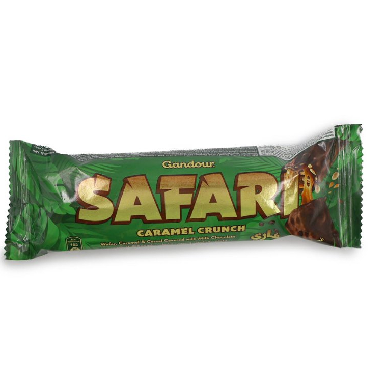 ใหม่ ใหม่ ✅SAFARI CARAMEL CRUNCH, WAFER CARAMEL & CREAL COVERED WITH MILK CHOCOLATE { 3 ชิ้น, 6 ชิ้น