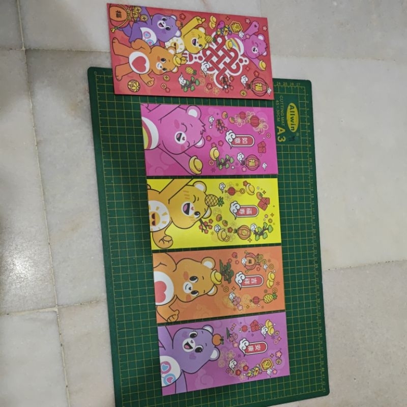 Uni care bears ang pow ซองแดง 4 PCs 4 ดีไซน์พร้อมฝาปิด