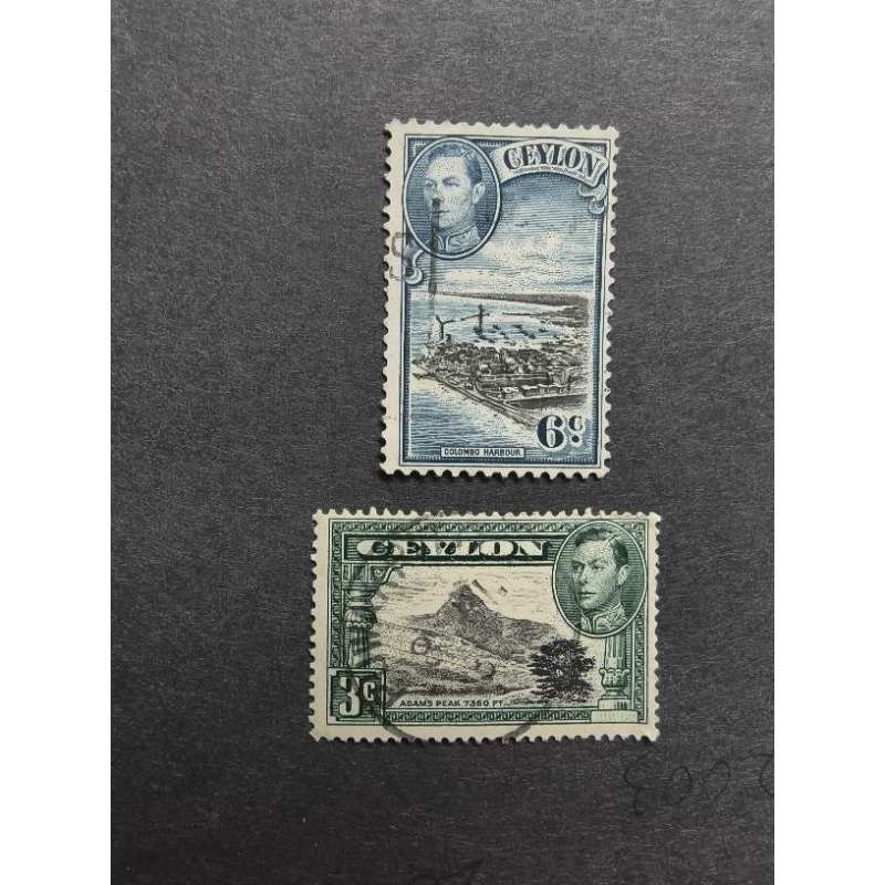 Ceylon06 เก่า Ceylon ศรีลังกา แสตมป์อนุพันธ์ยุคกษัตริย์ 2 ใช้แล้ว