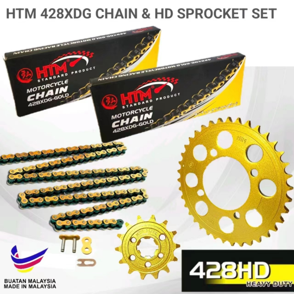 R15 MT15 428XDG-132L HTM 428XDG โซ่ 428 ชุดโซ่ทอง SPROCKET YAMAHA R15 MT15 YTZ5 YTZ6 RCB NGK RKM NTN