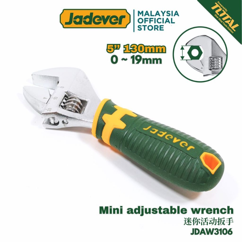Jadever Tools ประแจเลื่อน Mini 5" แคลมป์ขนาด 0-19mm - JDAW3106