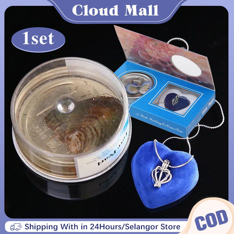 Kalung Mutiara Kerang Wish สร้อยคอมุกธรรมชาติ Oyster จี้สร้อยคอ Charm สร้อยคอกล่อง