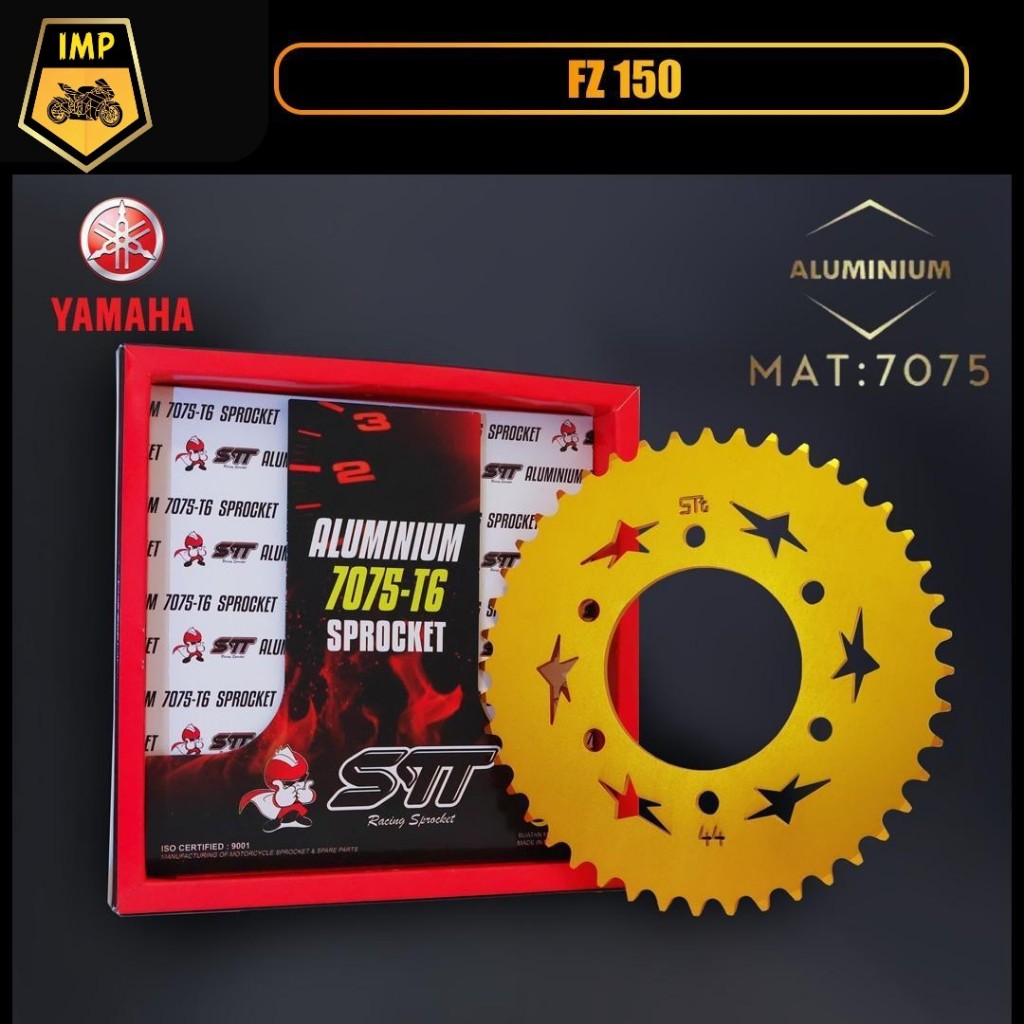 Y15ZR Y16ZR FZ150 415 ALUMINIUM 7076 - T6 SPOKET STT SPOKET ALUMINIUM