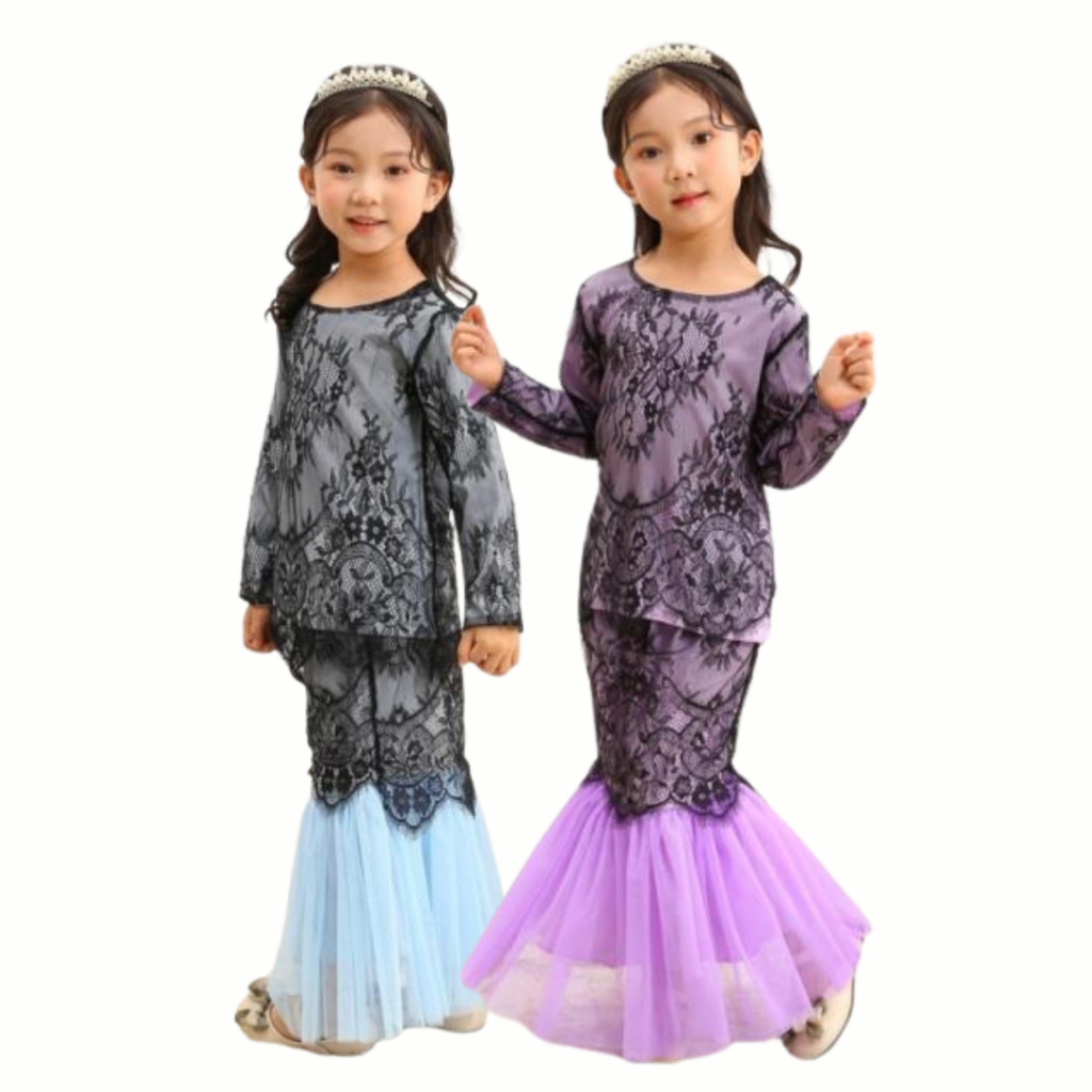 Girl Raya 9141 Baju Raya ชุดแฟชั่นสาวสวม Baju Budak Perempuan Baju Baju Kurung