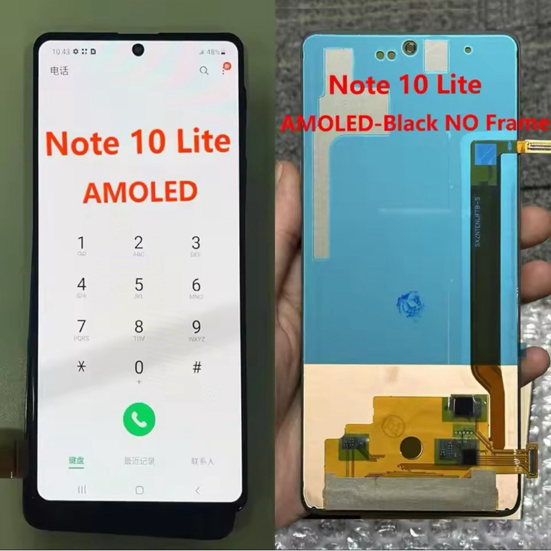 KRCB 100% AMOLED FULL SCREEN สําหรับ Samsung Galaxy หมายเหตุ 10 Lite จอแสดงผล Lcd N770F N770F/DS เปล