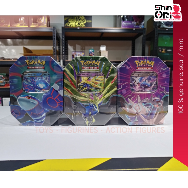 Pokemon TCG Azure Legends Ex Tin [4 Booster] Kyogre ex, Dialga ex และ Xernes ex [TCG] เวอร์ชันภาษาอั
