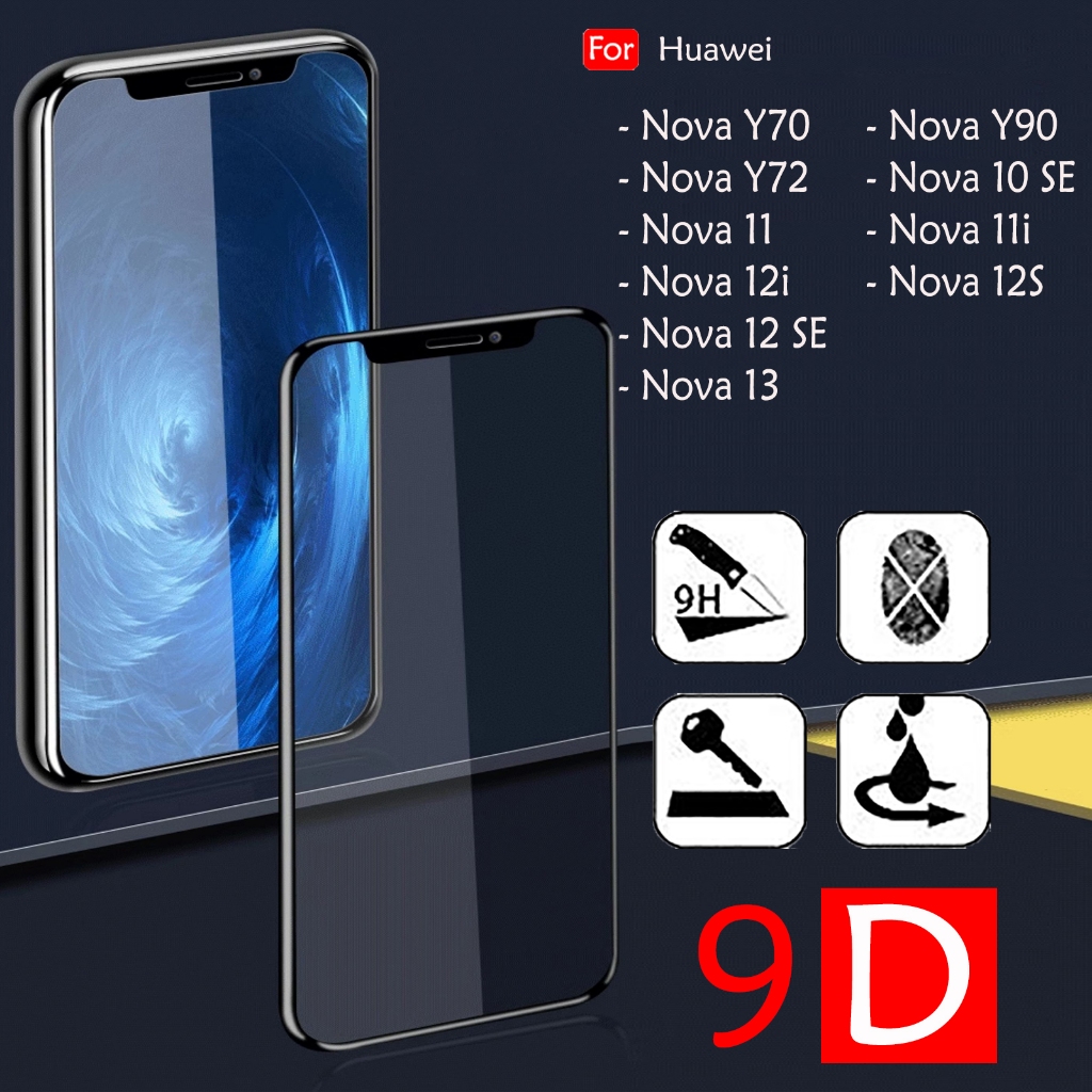 Huawei Nova 13 10 SE 11i 12i 12S 12 SE Y70 Y90 Y72 9D Clearกระจกนิรภัยป้องกันหน้าจอ