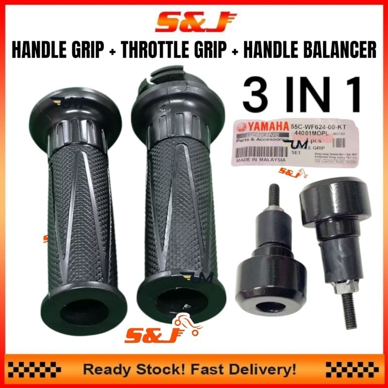 3 IN 1 YAMAHA LC135 V2 - V7 LC V8 HANDLE GRIP SET THROTTLE GRIP WITH HANDLE BALANCER SET