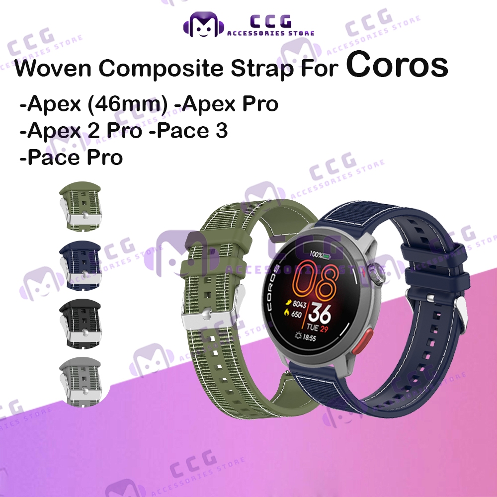 สายคล้องคอสําหรับนาฬิกา Coros Pace Apex ทอคอมโพสิตออกแบบ 22 มม.สาย Pace Pro Pace3 Apex2 Apex Pro Jam