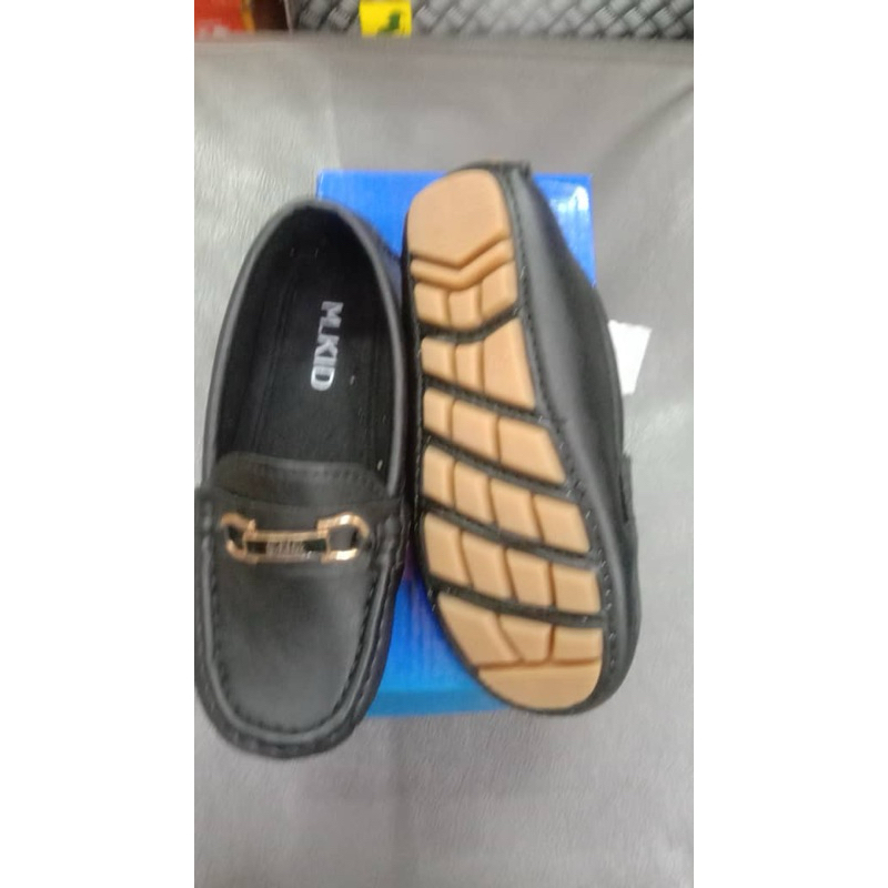 รองเท้าผู้ชาย PU LEATHER LOAFER-APRICOT&BLACK