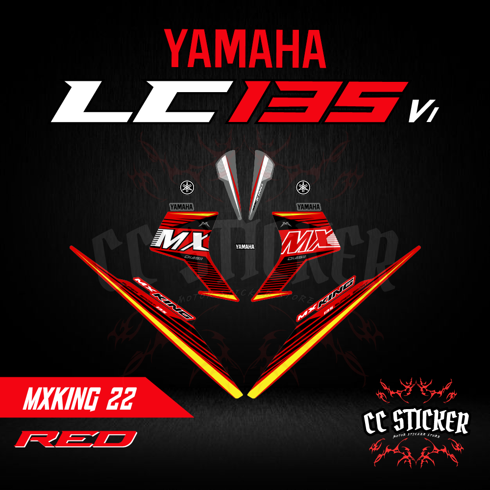 YAMAHA LC135 V1 สติ๊กเกอร์ STRIPE MOTOR MX KING (99) IND 22 สติ๊กเกอร์ CUSTOM STRIPE BODY STICKER