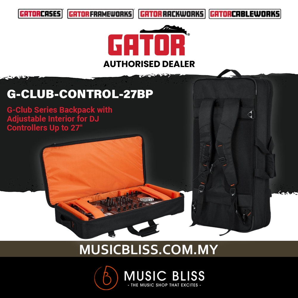 Gator G-CLUB-CONTROL-27BP กระเป๋าเป้สําหรับคอนโทรลเลอร์ DJ ขนาด 27 นิ้ว (GClubCont27BP)
