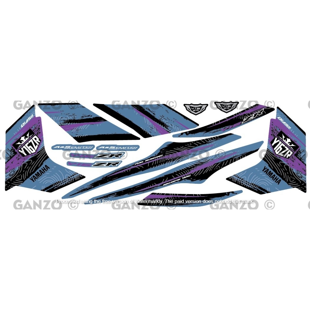 สติ๊กเกอร์ STRIPE YAMAHA COVERSET Y16ZR V2 ABS BUTTERFLY STANDARD DESIGN