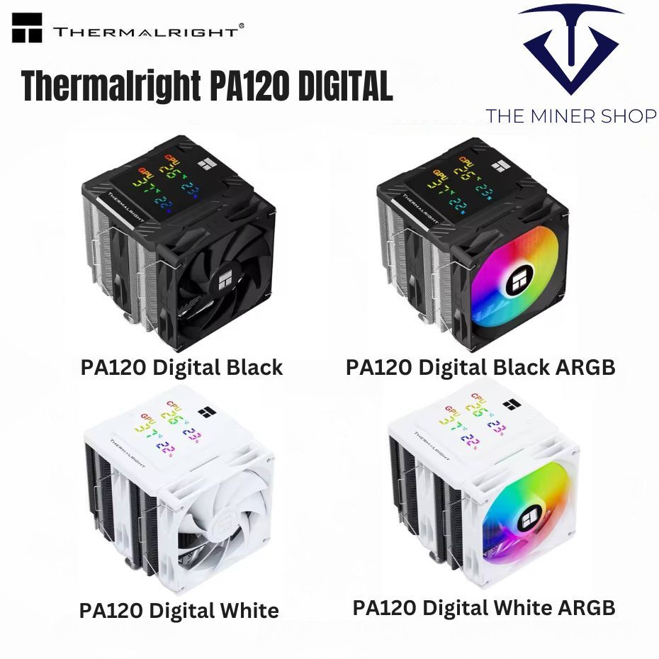 THERMALARIGHT PA120 DIGITAL PEERLESS ASSASSIN 120 BLACK WHITE CPU 162MM CPU AIR COOLER
