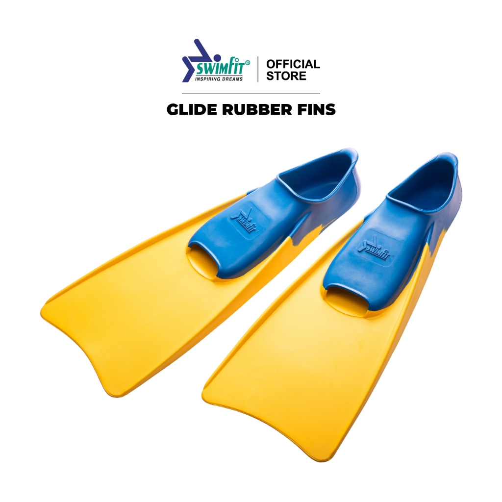 SWIMFIT Glide Rubber Unisex Adult and Junior Swim Fins Long Blade Freediving Diving ยางธรรมชาติ