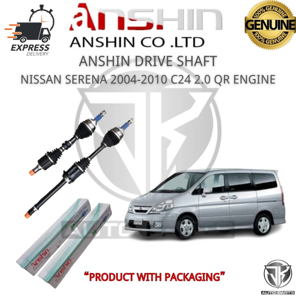 ANSHIN JAPAN DRIVE SHAFT NISSAN SERENA 2004-2010 C24 QR ENGINE 2.0 (NI-39100-CX115/NI-39101-AW110)