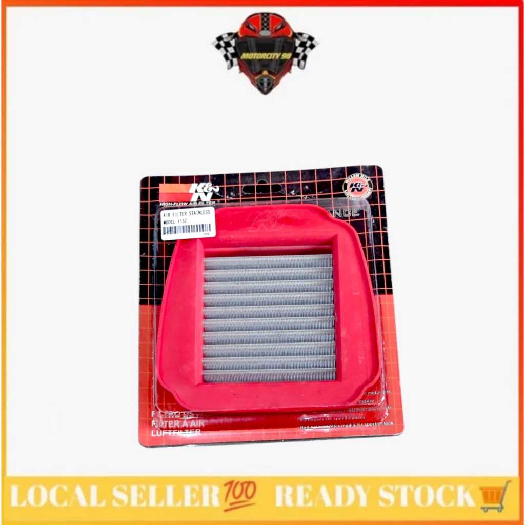 (สีแดง) K&N YAMAHA Y15 Y16 RACING AIR FILTER สแตนเลส Y15ZR Y16ZR YSUKU KOTAK ANGIN SPAN KNN
