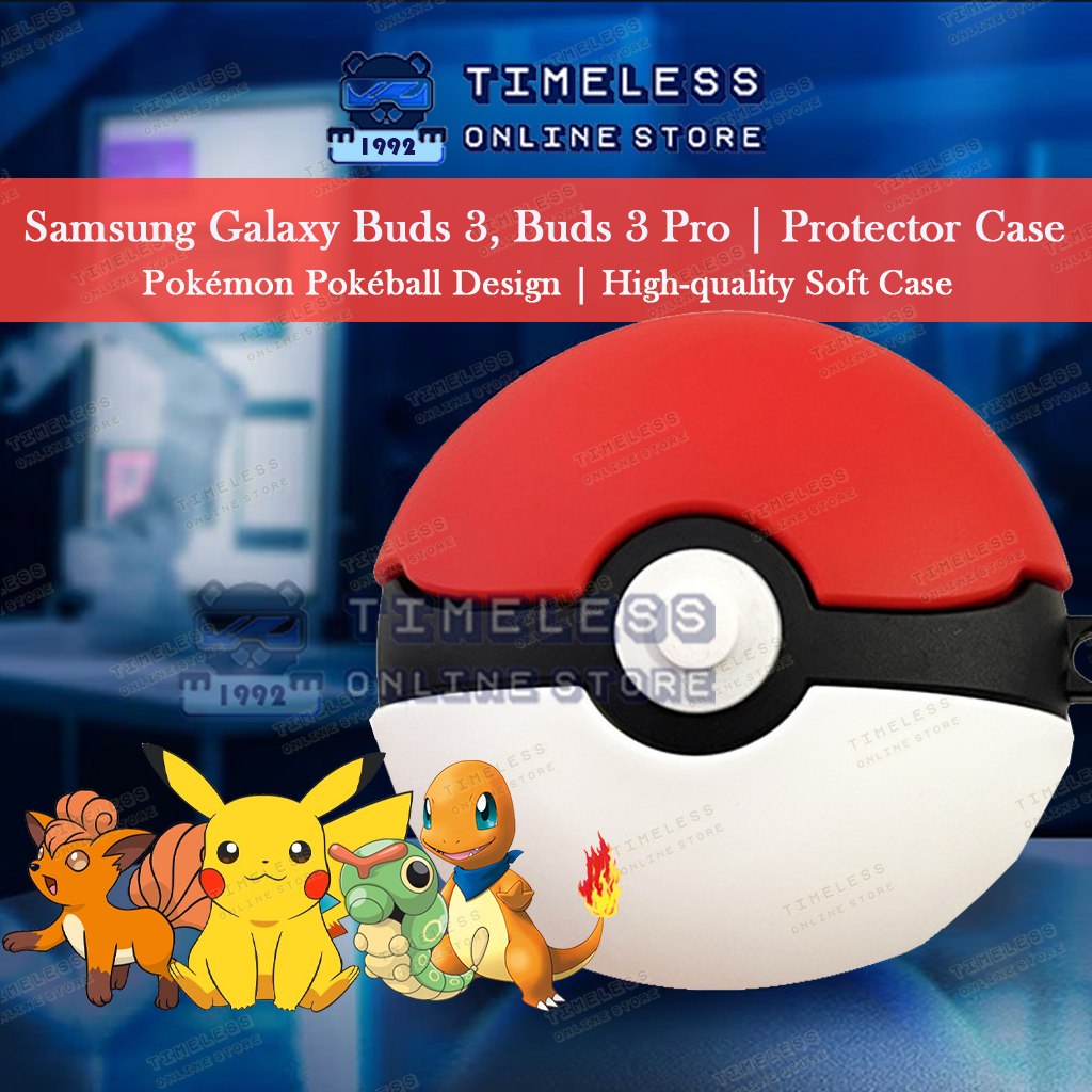 เคส Samsung Galaxy Buds 3, 3 Pro, เคสป้องกันการออกแบบ Pokemon Pokeball, TPU คลุมทั้งหมดสําหรับ Bud 3