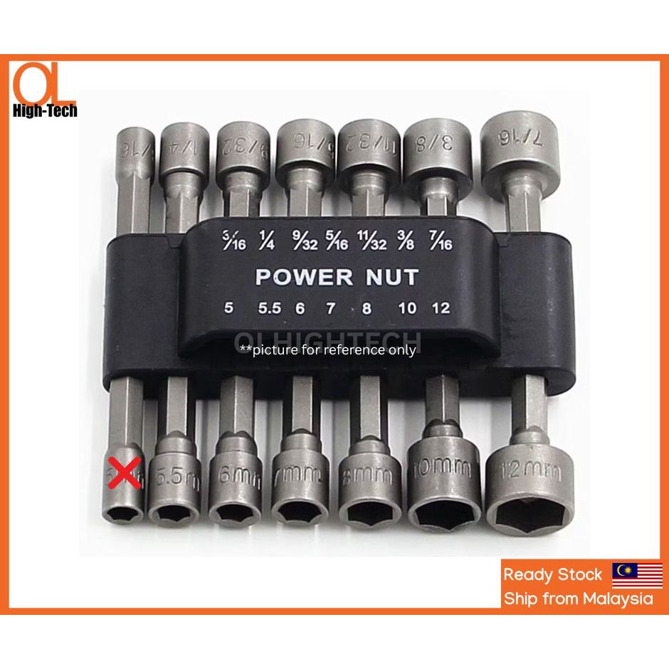 OL-Nut Bolt Driver เจาะเครื่องมือ Bit/ Bits อะแดปเตอร์ 1/4 "Hex Shank Socket Sleeve/ 6.35 มม.แต่ bol