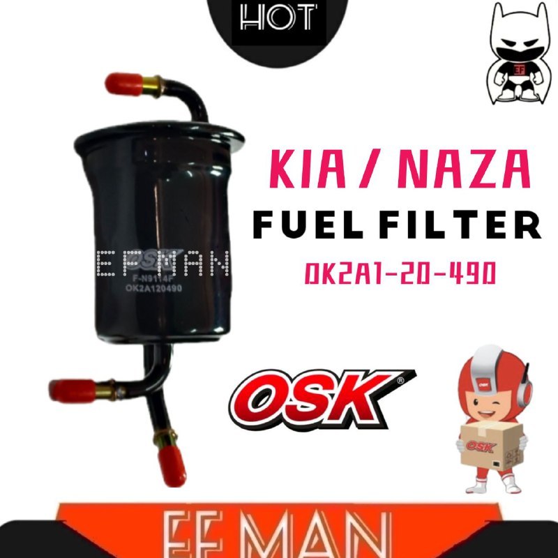 OSK F-N9114 FUEL FILTER KIA SPECTRA CARENS SEPHIA (OK2A1-20-490) NAZA CITRA F N9114 EF MAN