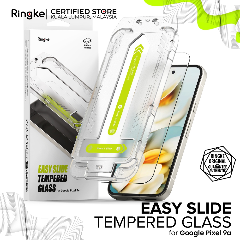 RINGKE EASY SLIDE TEMPERED GLASS Zero Changes Failure Google Pixel 9a (2-Pack) กระจกนิรภัยแบบเต็มหน้