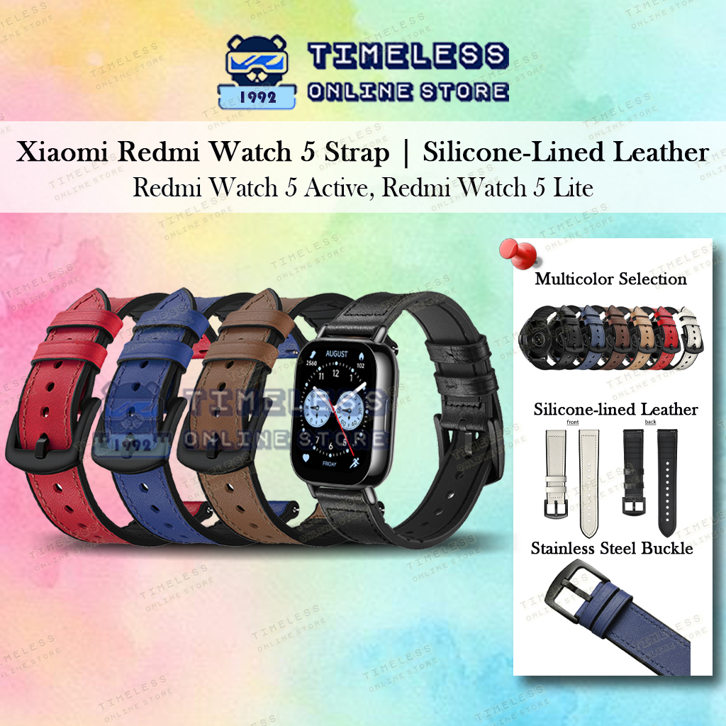 🇲🇾 สาย Xiaomi Redmi Watch 5 Active/ 5 Lite, หนังซิลิโคนสาย 22 มม., หัวเข็มขัดสแตนเลส, Mi 5active 5li