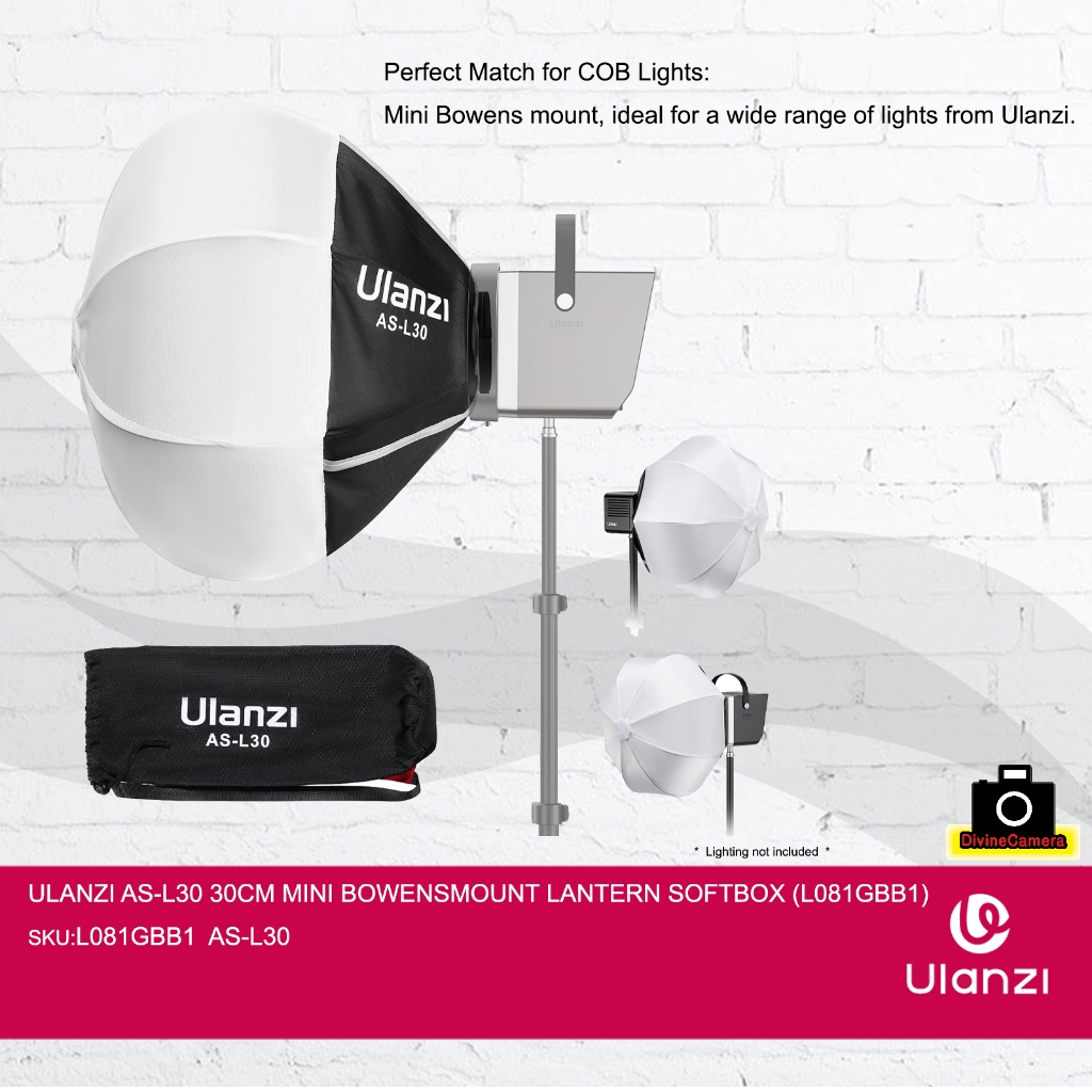 ULANZI AS-L30 30CM MINI BOWENSMOUNT LANTERN SOFTBOX SKU:L081GBB1 AS-L30